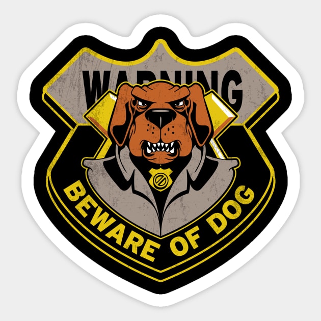 Beware of Dog Sticker by dann